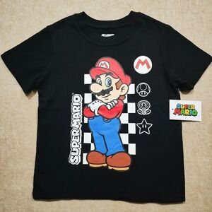 Nintendo Super Mario Black and Red Short Sleeve T-Shirt #G